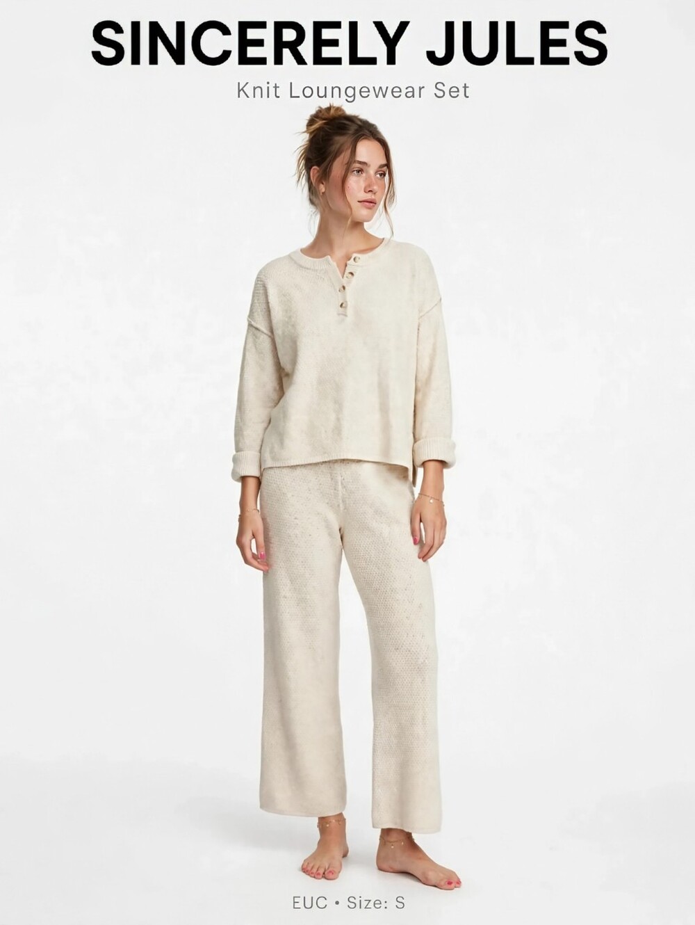 SINCERELY JULES Waffle Knit Loungewear Set
